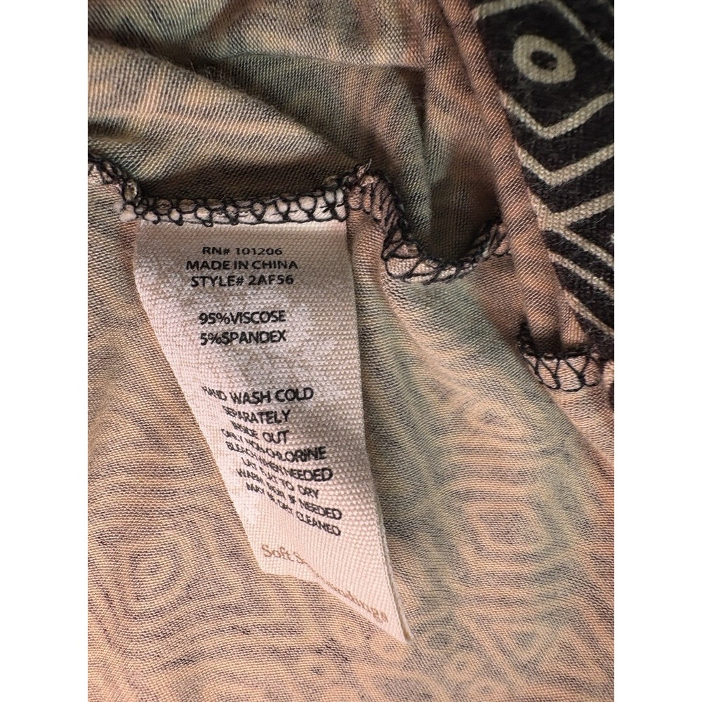 Soft Surroundings Tulum Maxi Dress Size Medium Tribal Print Brown Jersey Stretch - Picture 6 of 9